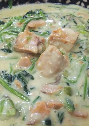 簡単絶品・鮭缶とほうれん草のクリーム煮-レシピのメイン写真