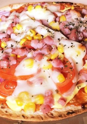 ズボラ飯☆余ったタコスの皮でピザ風の何か-レシピのメイン写真