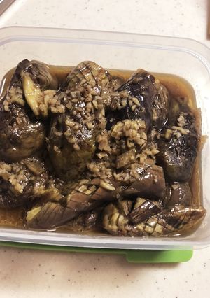 茄子の瞬間蒸し食べる生姜のせ-レシピのメイン写真