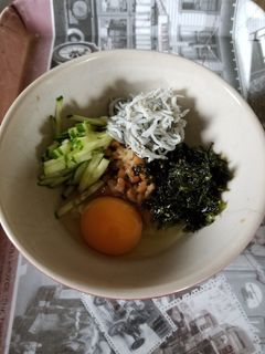 シラスときゅうりの納豆朝ごはん-レシピのメイン写真