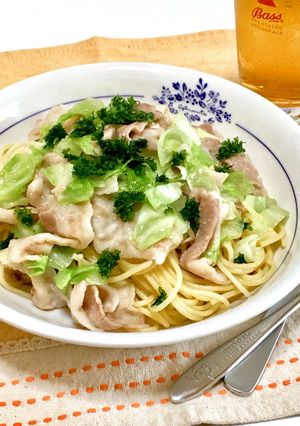豚バラとキャベツのわさび風味パスタ-レシピのメイン写真
