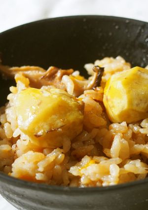 栗入り！炊き込みご飯♪栗が香る♪-レシピのメイン写真