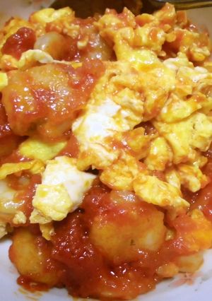 ケチャップとラー油で「エビチリ卵炒め」♪-レシピのメイン写真