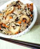 ささみ、ひじき缶、ちくわの炊き込みご飯！