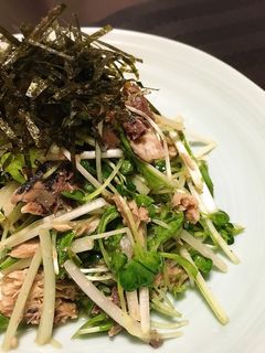 さば缶の簡単副菜☆さばと水菜のサラダ-レシピのメイン写真