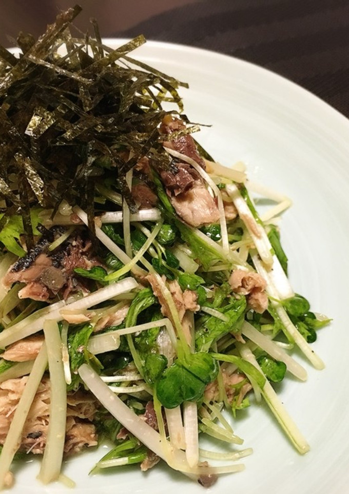 さば缶の簡単副菜☆さばと水菜のサラダ-レシピのメイン写真