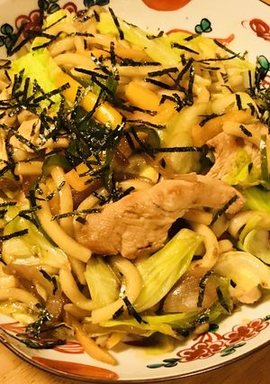 野菜たくさんの鶏肉のあまから焼きうどん-レシピのメイン写真