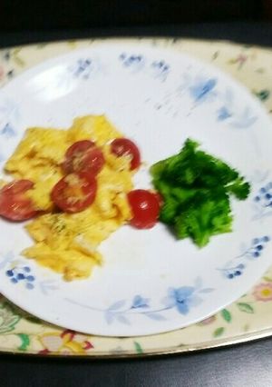 母娘直伝！ミニトマトのスクランブルエッグ-レシピのメイン写真