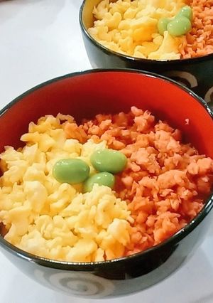余り物で♪鮭と卵の二色小丼-レシピのメイン写真