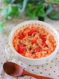 レンジで簡単!トマトとベーコンのリゾット-レシピのメイン写真