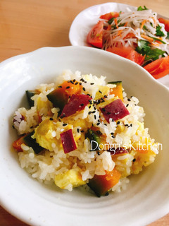 さつまいもと南瓜の炊き込みご飯★秋の味覚-レシピのメイン写真