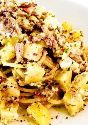 イワシとジャガイモのクリームチーズパスタ-レシピのメイン写真