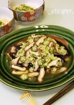 白だしで味付け☆焼き茄子の椎茸オクラたれ-レシピのメイン写真