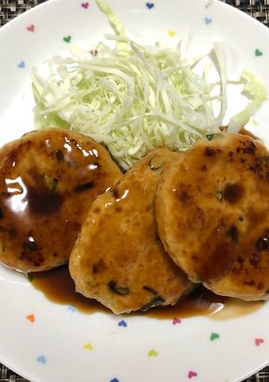 鶏ミンチと豆腐の照り焼きハンバーグ-レシピのメイン写真