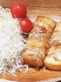 肉巻き厚揚げ〜酢生姜照り焼き〜-レシピのメイン写真