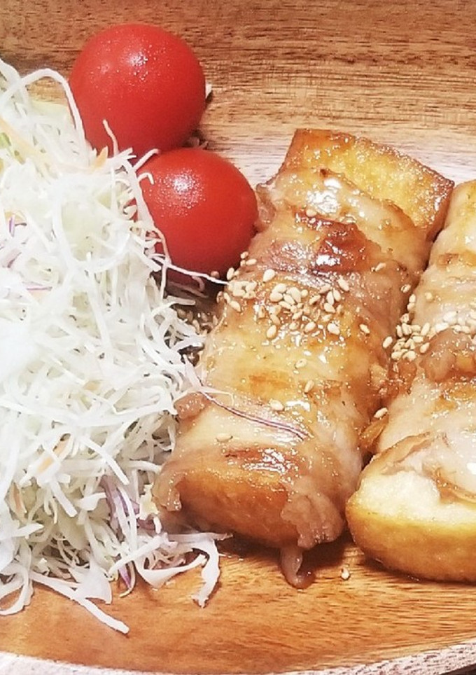 肉巻き厚揚げ〜酢生姜照り焼き〜-レシピのメイン写真