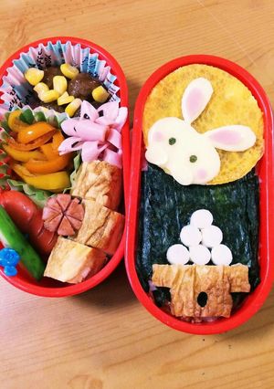 お月見☆うさぎさんのキャラ弁☆-レシピのメイン写真