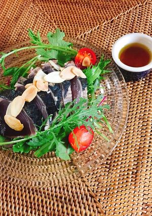 白だしオイル＊鰹のタタキでお刺身サラダ-レシピのメイン写真