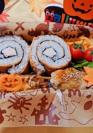 さっぱり鶏チャでクルクルいなり弁当-レシピのメイン写真