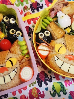 ネコバスがメインのとなりのトトロのお弁当-レシピのメイン写真