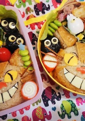 ネコバスがメインのとなりのトトロのお弁当-レシピのメイン写真