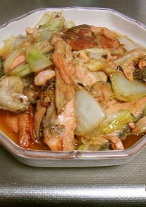 安価な鮭のアラを使った白菜の煮物-レシピのメイン写真