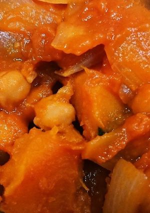 かぼちゃとひよこ豆のトマトジュース煮込み-レシピのメイン写真