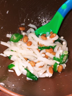 幼児食 納豆とオクラのネバネバうどん-レシピのメイン写真