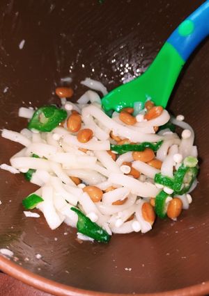 幼児食 納豆とオクラのネバネバうどん-レシピのメイン写真