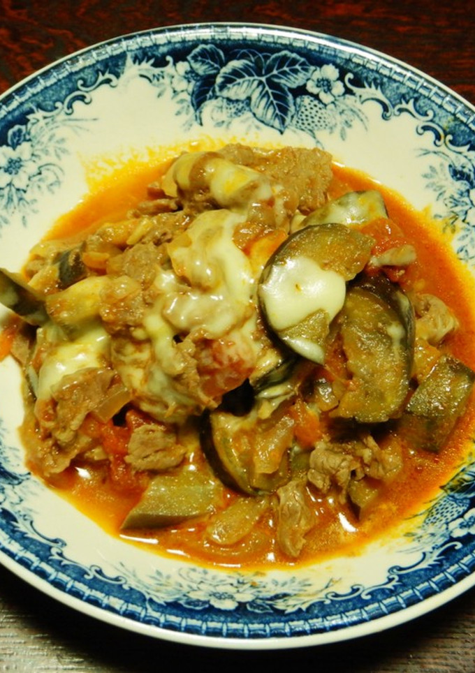 フライパンひとつで！牛肉とナスのトマト煮-レシピのメイン写真