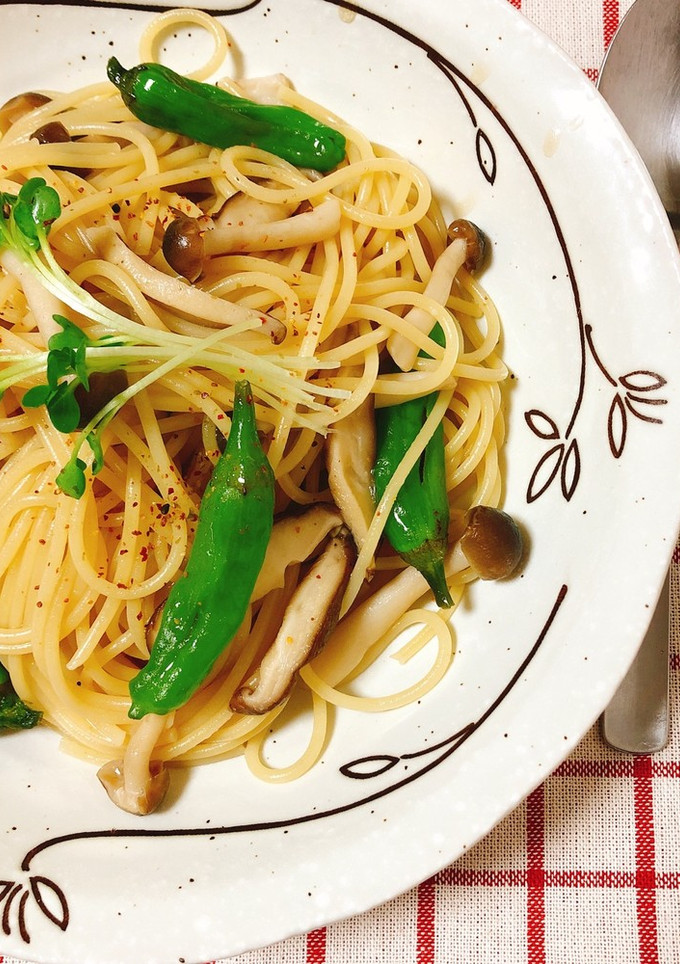 ししとう・きのこの白だし和風パスタ-レシピのメイン写真