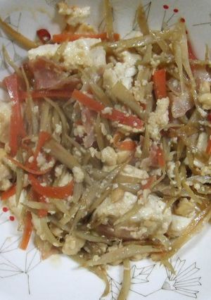 ご飯に相性ピッタリ♪きんぴら豆腐-レシピのメイン写真