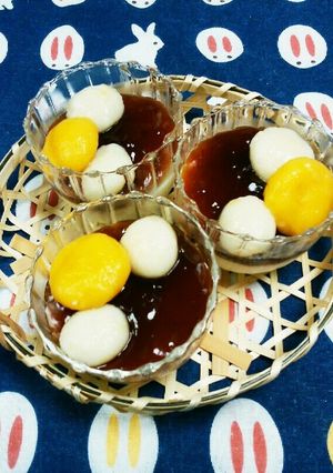めんつゆでみたらしお月見ゼリー-レシピのメイン写真