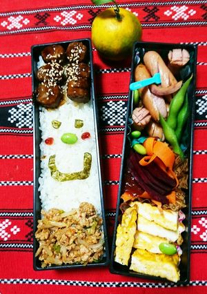 ハンバーグの余り肉でミートボール弁当❤-レシピのメイン写真