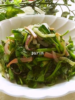 空芯菜とハムのポン酢サラダ-レシピのメイン写真