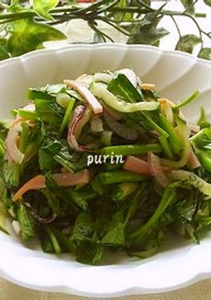 空芯菜とハムのポン酢サラダ-レシピのメイン写真