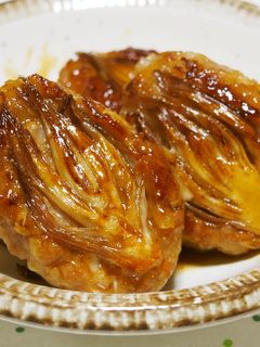 みょうがのせ♪みょうが照り焼きバーグ♪-レシピのメイン写真