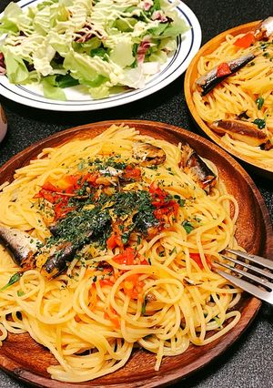 オイルサーディンとトマトのパスタ-レシピのメイン写真