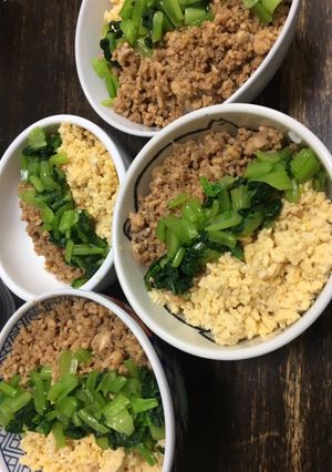 鶏ひき肉の三色丼-レシピのメイン写真