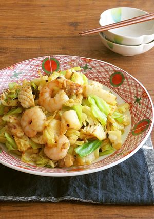 シーフードミックスとキャベツのXO醤炒め-レシピのメイン写真