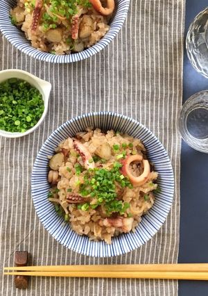 切って入れるだけ!イカ飯おこわ-レシピのメイン写真