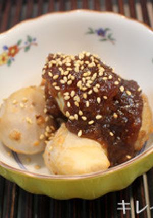 レンジで簡単副菜!低糖質里芋の甘味噌和え-レシピのメイン写真