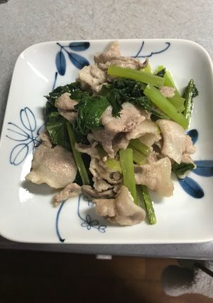 豚バラと小松菜の塩炒め-レシピのメイン写真