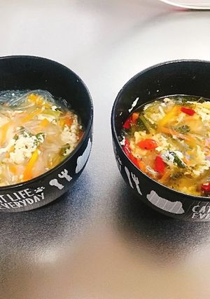 子供用春雨スープと大人用(辛)春雨スープ-レシピのメイン写真