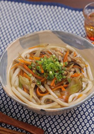 ごぼうと人参のきんぴらあんかけうどん♪-レシピのメイン写真