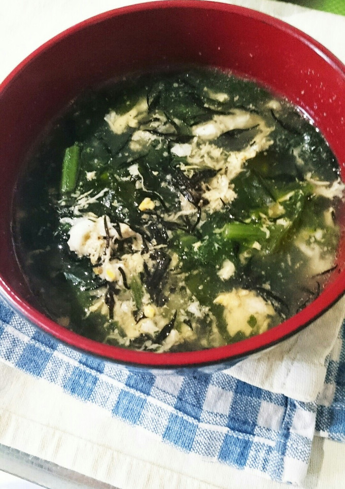 ひじきとほうれん草の鉄分たっぷりスープ-レシピのメイン写真