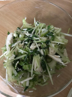 セロリと水菜と鶏肉のサラダ-レシピのメイン写真