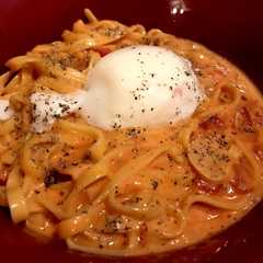 辛ラーメンスープで、レッドカルボナーラ♪-レシピのメイン写真