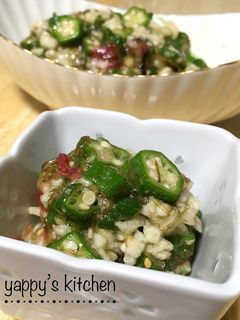 オクラと長芋の梅和え♪♬-レシピのメイン写真