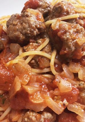 豚ひき肉の簡単ソーセージとトマトのパスタ-レシピのメイン写真